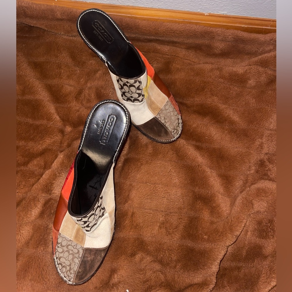 Vintage Coach slip on heels